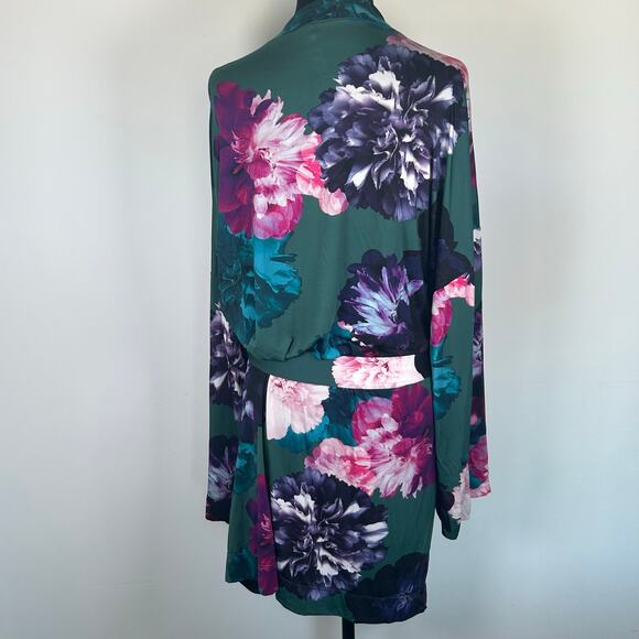 Cacique Floral Micro Robe, Soft Microfiber,  Sz 22/24 - Picture 3 of 8